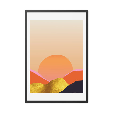 South 3 - Warm Sunset Framed Poster - Modern Home Décor for Nature Lovers