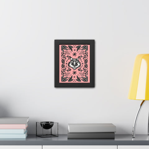 Mirror 3 - Whimsical Wolf Framed Poster - Playful Nature-Inspired Wall Art
