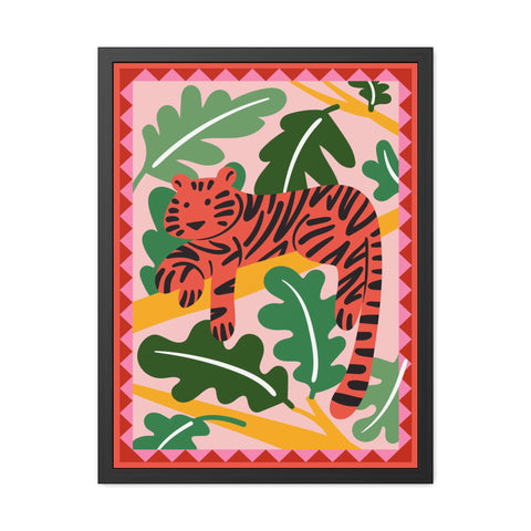 Amazon 1 - Tropical Tiger Framed Poster - Colorful Wall Art for Jungle Lovers