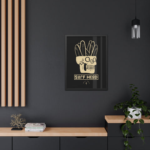 Surf Head Framed Poster - Edgy Wall Art for Surfers and Beach Lovers