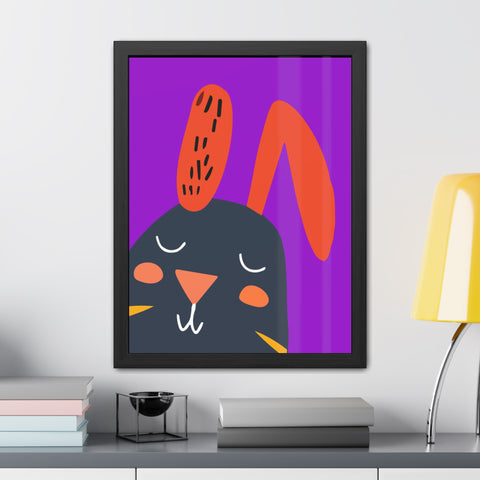 Childrana 4 - Whimsical Bunny Framed Poster - Playful Home Decor for Kids' Rooms