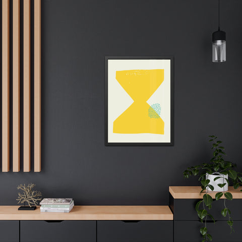 Jonathan 3 - Modern Framed Poster - Yellow Hourglass Art for Home Decor