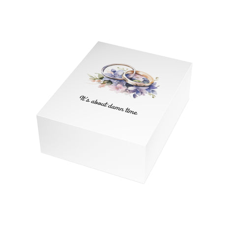 “It's About Damn Time” Engagement Greeting Card — Wedding / Engagement Greeting Card - Illustrated, Funny, Snarky, Modern