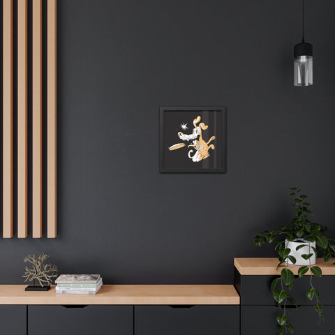 Catch it - Playful Dog Framed Poster - Fun Pet Decor for Animal Lovers