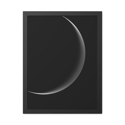 Universalis 2 - Minimalist Framed Poster - Sleek Crescent Moon Design for Modern Decor