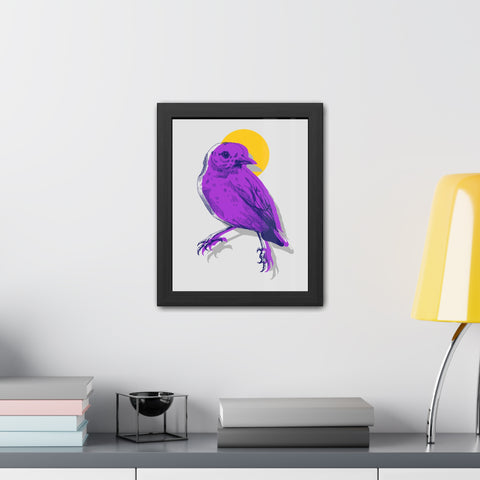 Wings 3 - Purple Bird Framed Poster - Modern Home Décor