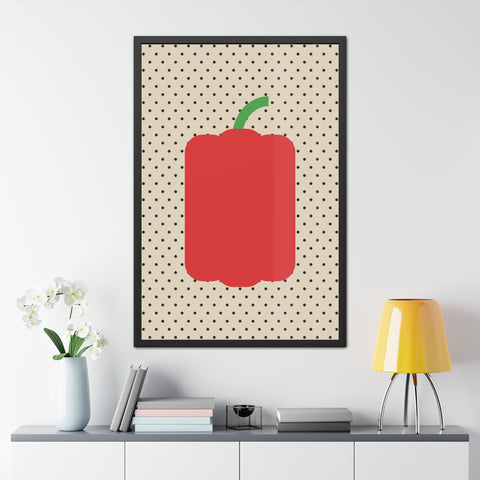 Gamba 1 - Modern Pepper Framed Poster - Minimalist Kitchen Decor