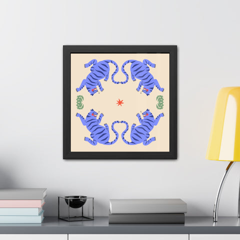 Circus Act 2 - Colorful Tiger Framed Poster – Vibrant Wall Art for Animal Lovers