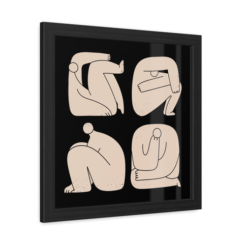 Boxed - Modern Minimalist Framed Art Poster - Abstract Human Figures
