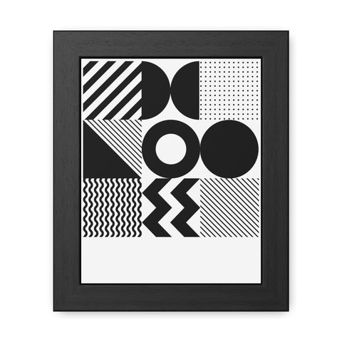 Modernica 5 - Modern Geometric Wall Art Frame - Black and White Patterns for Home Decor