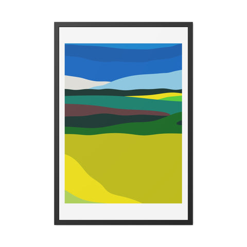 Scapes 4 - Abstract Landscape Framed Poster - Vibrant Nature Art for Home Decor
