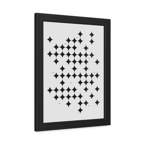 Gridlock 3 - Modern Geometric Framed Poster Art - Minimalist Home Decor