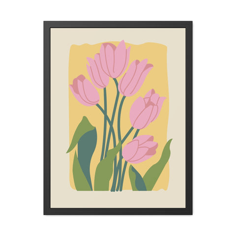 Flowers 3 - Blossoming Tulips Framed Poster - Modern Floral Wall Art