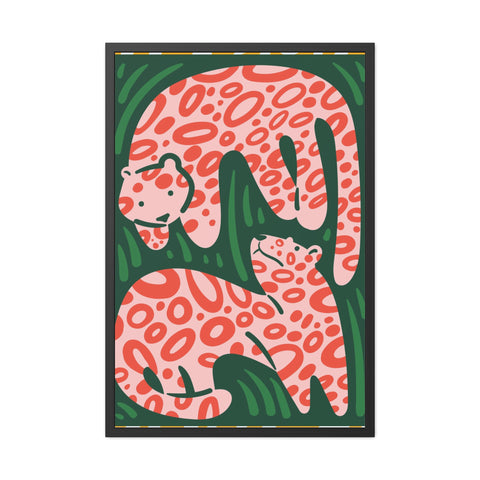 Amazon 2 - Stylish Framed Poster – Vibrant Jungle Theme with Leopard Design