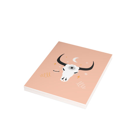 Mystic Bull Skull Greeting Card — Greeting Card - Illustrated, Beautiful, any occasion