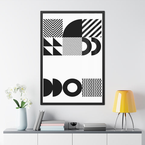 Modern Geometric Framed Posters - Minimalist Black & White Wall Art