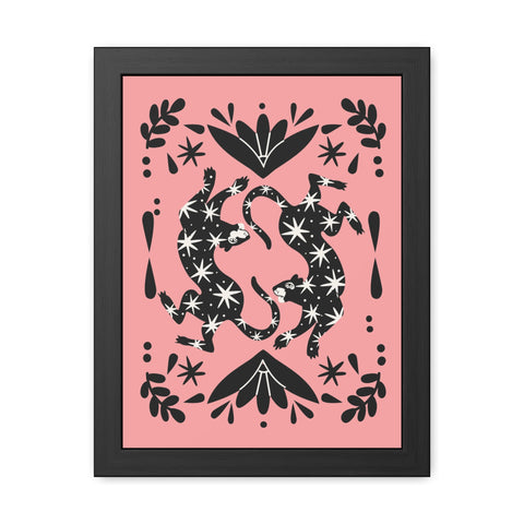 Mirror 1 - Whimsical Framed Poster - Starry Cat Design for Home Décor