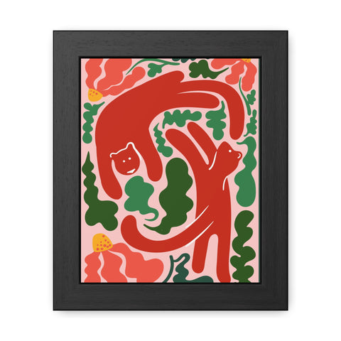 Amazon 4 - Whimsical Bear Framed Poster - Vibrant Animal Art for Nature Lovers