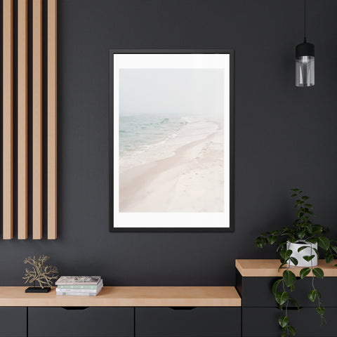 Silent Beach - Serene Coastal Framed Poster | Beach Wall Art Decor for Home & Office