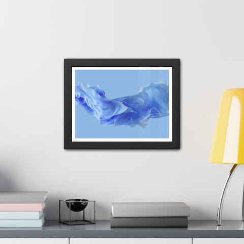 Foldable Study - Serene Blue Abstract Framed Poster - Modern Wall Art Decor for Calm Spaces