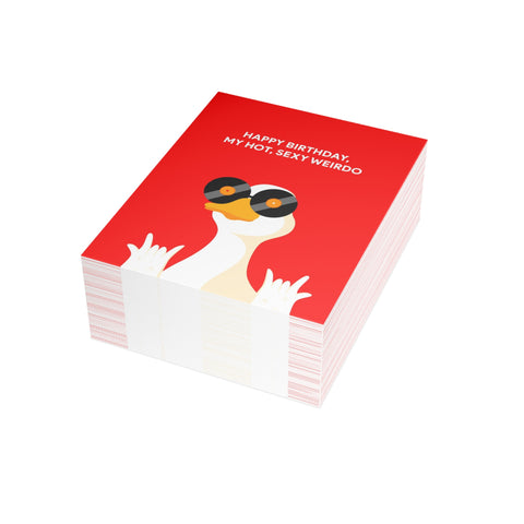 “Happy Birthday, My Hot, Sexy Weirdo” Greeting Card — Birthday Greeting Card - Illustrated, Funny, Snarky, Modern