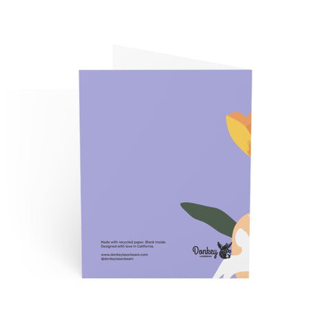 Happy Easter Floral Bunny Greeting Card - Easter / Holiday Greeting Card - Illustrated, Modern