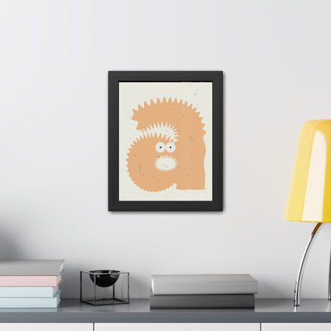 Lettermon - a monster - Quirky Framed Monster Poster - Playful Wall Art for Kids' Rooms