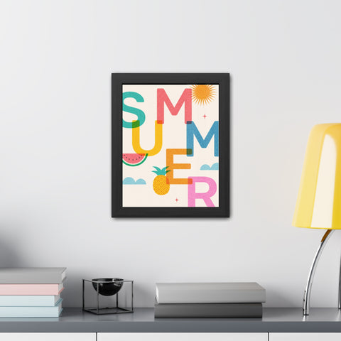 Summer 1 - Colorful Summer Framed Poster - Vibrant Tropical Wall Art
