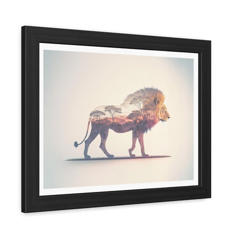 Lionscape - Majestic Lion Framed Poster - Wildlife Art for Home Decor