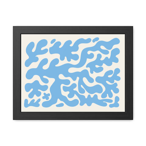 Mer 1 - Abstract Blue Coral Framed Poster - Modern Wall Art for Home Decor