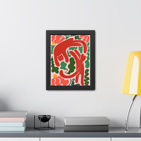Amazon 4 - Whimsical Bear Framed Poster - Vibrant Animal Art for Nature Lovers