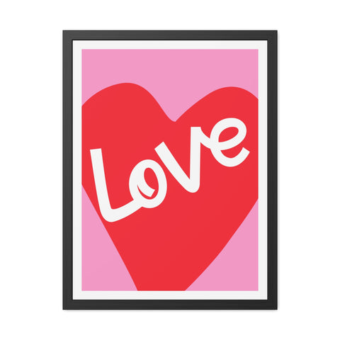 Lovin' - Love Heart Wall Art - Framed Poster, Romantic Decor for Home & Special Occasions