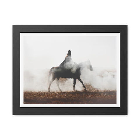 Fog Ride - Mystical Horse Framed Poster - Perfect for Home Decor & Gift Ideas