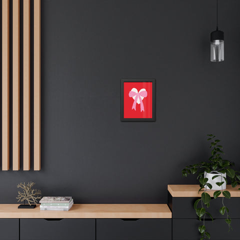 With a bow 2 - Heart Ribbon Framed Poster - Perfect for Valentine's Day Decor