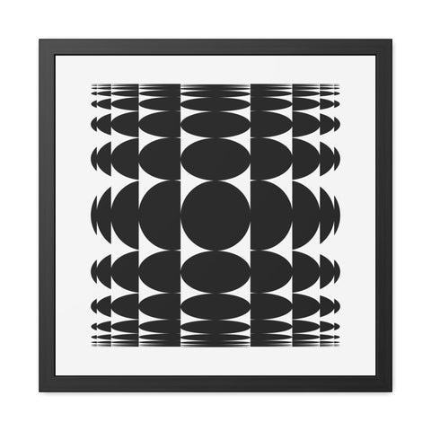 Stark 3 - Modern Geometric Framed Poster - Black & White Abstract Wall Art