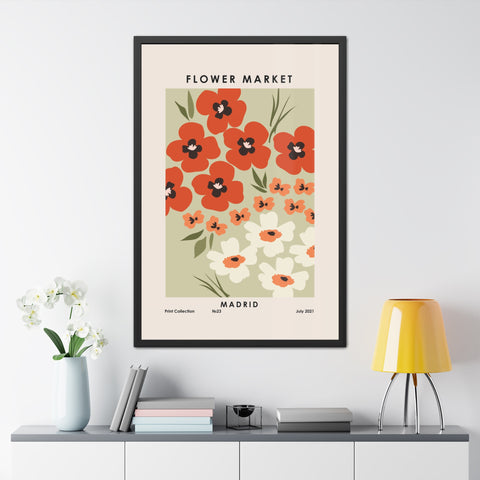 Flower Market - Madrid - Framed Floral Poster - Flower Market Madrid Art Print