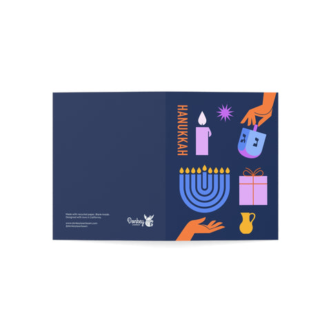Hanukkah Icons Greeting Card — Hanukkah Holiday Greeting Card - Illustrated, Modern