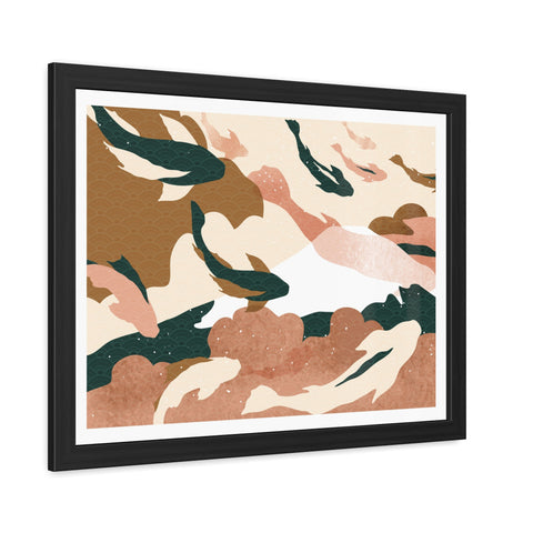 Koi Wind 1 - Abstract Fish Framed Poster - Nature-Inspired Wall Art for Home Decor