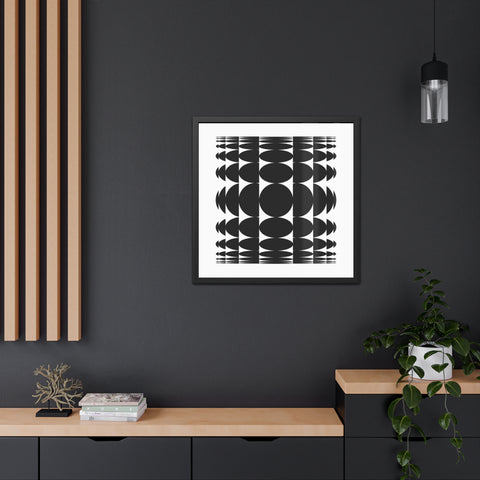 Stark 3 - Modern Geometric Framed Poster - Black & White Abstract Wall Art