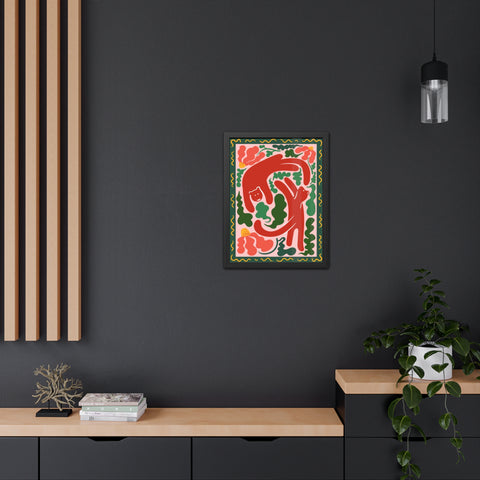 Amazon 4 - Whimsical Bear Framed Poster - Vibrant Animal Art for Nature Lovers