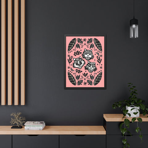 Mirror 5 - Playful Jungle Themed Framed Posters - Tiger and Leopard Artwork for Kids' Rooms