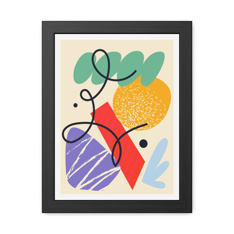 Kurian 3 - Abstract Geometric Framed Poster - Modern Wall Art for Home Décor