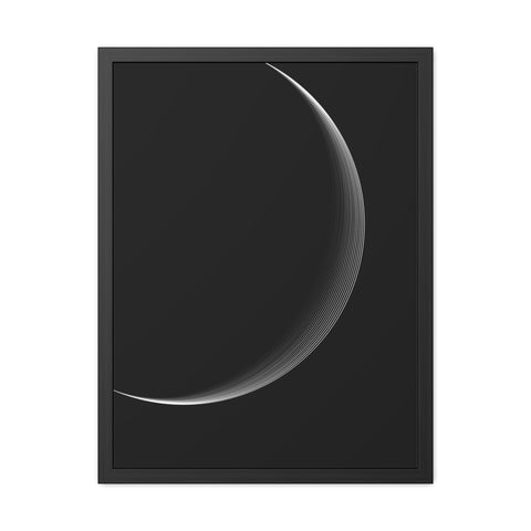 Universalis 2 - Minimalist Framed Poster - Sleek Crescent Moon Design for Modern Decor