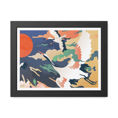 Pelican 2 - Elegant Crane Framed Poster - Serene Wall Art for Nature Lovers
