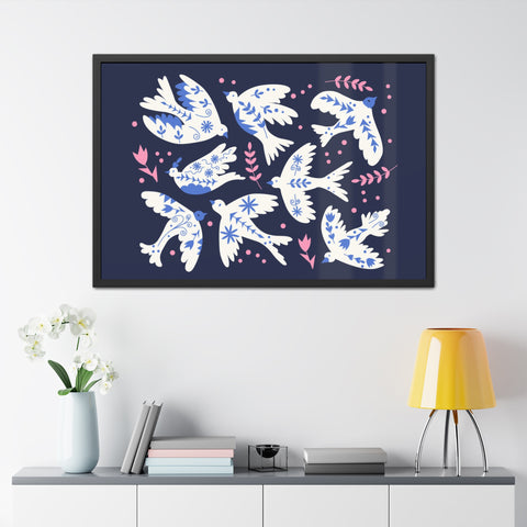 White Doves - Framed Print