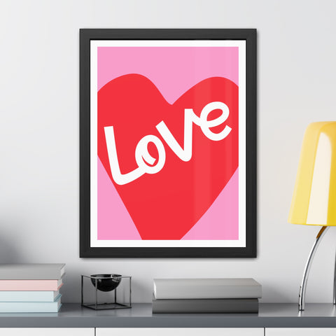 Lovin' - Love Heart Wall Art - Framed Poster, Romantic Decor for Home & Special Occasions