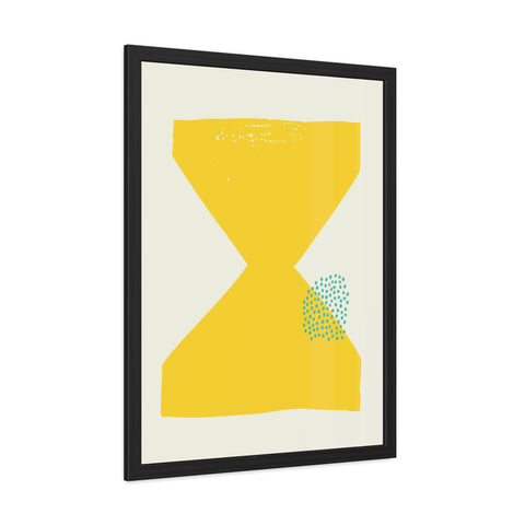 Jonathan 3 - Modern Framed Poster - Yellow Hourglass Art for Home Decor