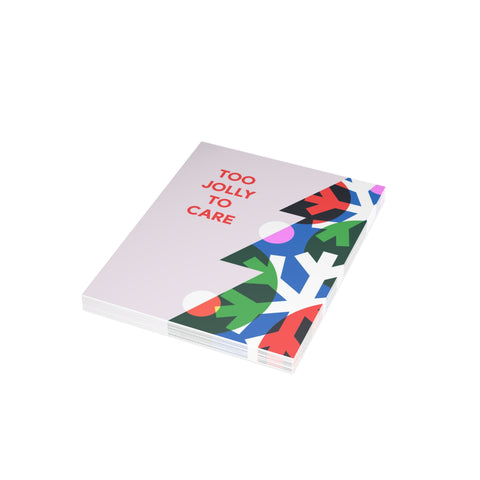 "Too Jolly To Care" Holiday Card — Christmas / Holiday Greeting Card - Illustrated, Funny, Snarky, Modern