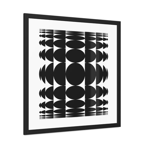 Stark 3 - Modern Geometric Framed Poster - Black & White Abstract Wall Art