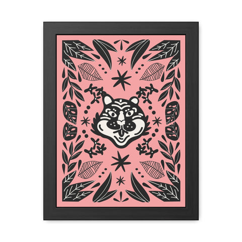 Mirror 3 - Whimsical Wolf Framed Poster - Playful Nature-Inspired Wall Art